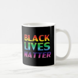 Black Lives Materie Regenbogentypografie schwarz Kaffeetasse