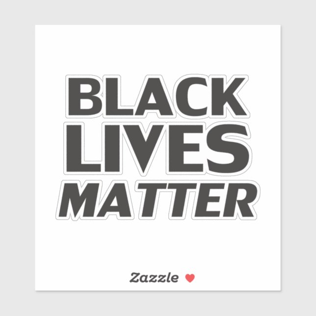 Black Lives Materie Schwarz moderne mutige Typogra Aufkleber (Blatt)