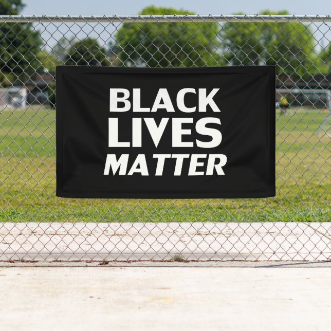 Black Lives Materie Schwarz-weiß moderne Typografi Banner (Insitu)