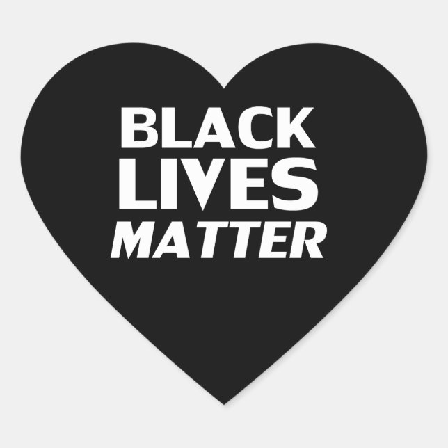 Black Lives Materie Schwarz-weiß moderne Typografi Herz-Aufkleber (Vorderseite)