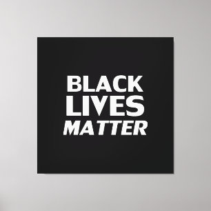 Black Lives Materie Schwarz-weiß moderne Typografi Leinwanddruck