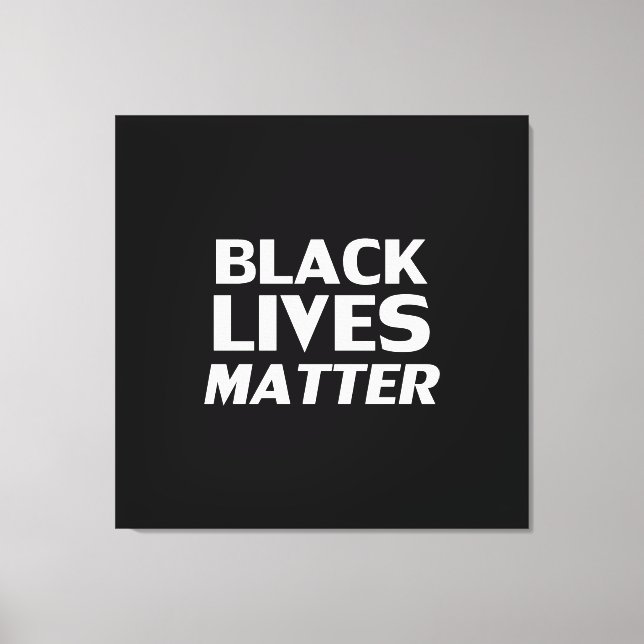 Black Lives Materie Schwarz-weiß moderne Typografi Leinwanddruck (Vorderseite)