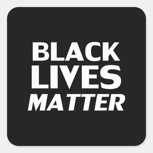 Black Lives Materie Schwarz-weiß moderne Typografi Quadratischer Aufkleber (Vorderseite)