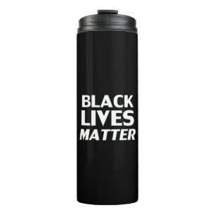 Black Lives Materie Schwarz-weiß moderne Typografi Thermosbecher