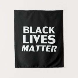 Black Lives Materie Schwarz-weiß moderne Typografi Wandteppich