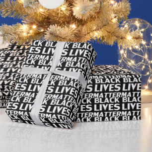 Black Lives Materie Schwarz & Weiß Muster modern Geschenkpapier