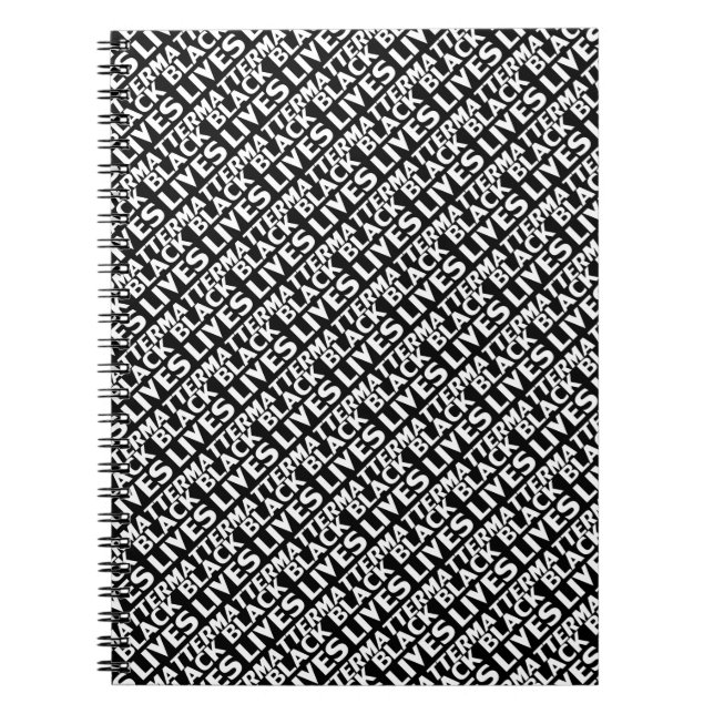 Black Lives Materie Schwarz-weiße Typografie Muste Notizblock (Vorderseite)