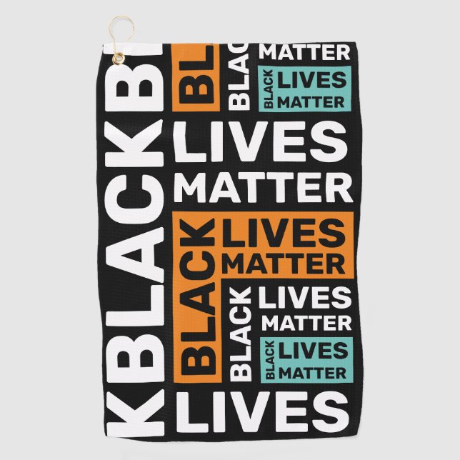 Black Lives Materie Simple Orange Blue Typografie Golfhandtuch (Vorderseite)