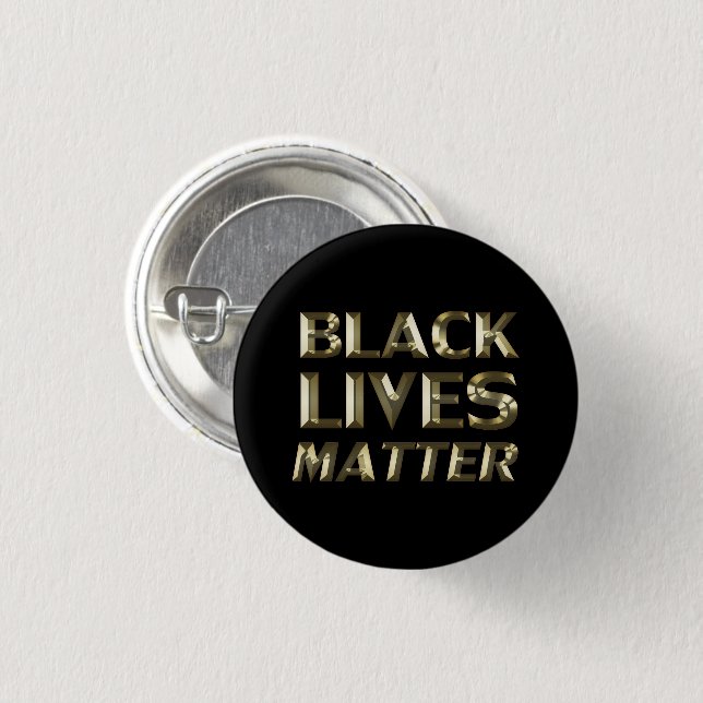 Black Lives Matt Black Gold moderne Typografie Button (Vorne & Hinten)