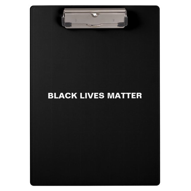 Black Lives Matt Schwarzweiß Text minimalistisch Klemmbrett (Vorderseite)