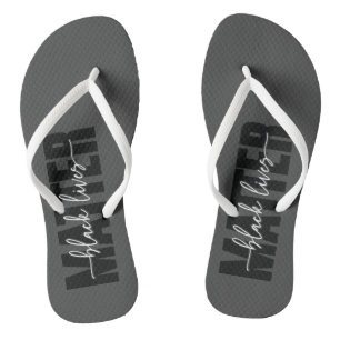 Black Lives Matt Typografy Flip Flops