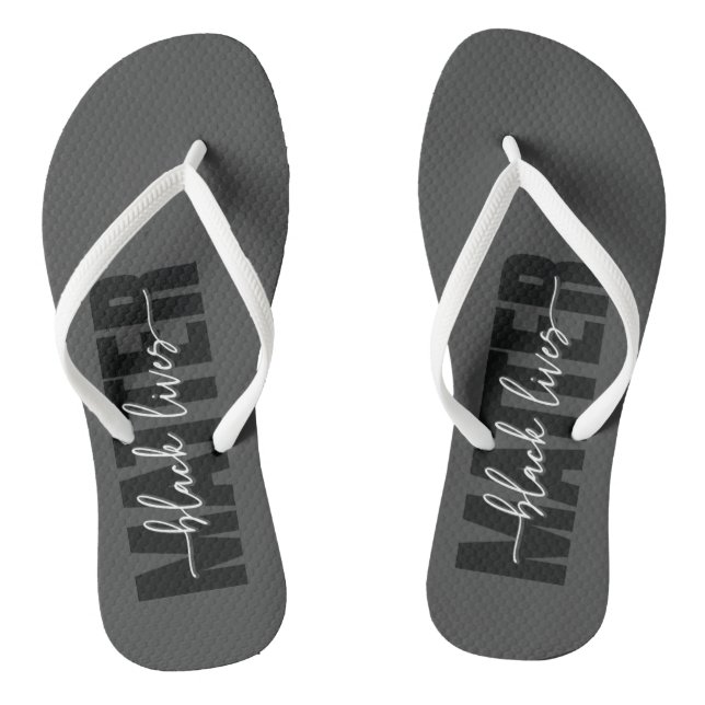 Black Lives Matt Typografy Flip Flops (Fußbett)