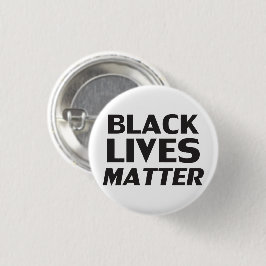 Black Lives Matt White Black Moderne Typografie Button