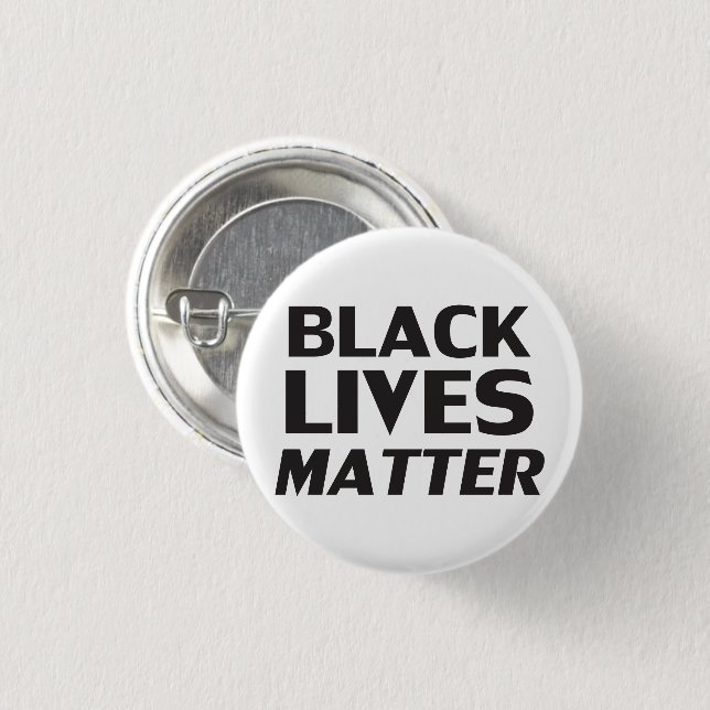 Black Lives Matt White Black Moderne Typografie Button (Vorne & Hinten)