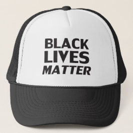 Black Lives Matt White Black Moderne Typografie Truckerkappe