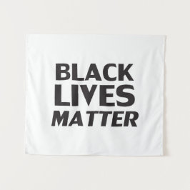 Black Lives Matt White Black Moderne Typografie Wandteppich