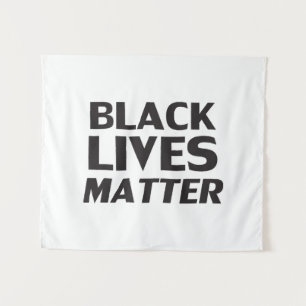 Black Lives Matt White Black Moderne Typografie Wandteppich