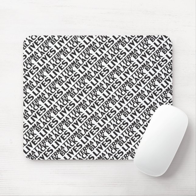 Black Lives Matt White Black Typografy Moderne Mousepad (Mit Mouse)