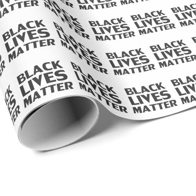 Black Lives Matt White Black Typografy Muster Geschenkpapier (Rolleneckpunkt)