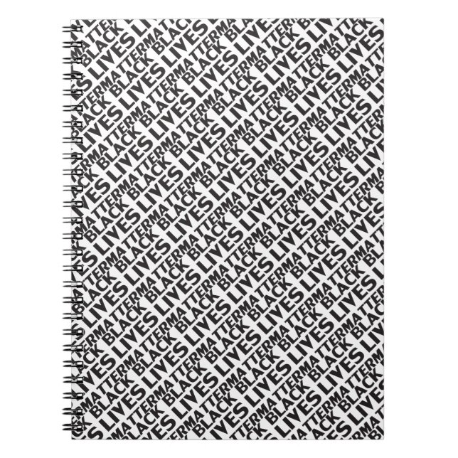 Black Lives Matt White Black Typografy Muster Notizblock (Vorderseite)