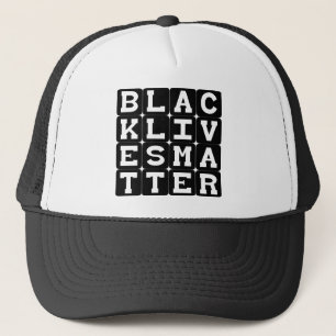 Black Lives Matter BLM im quadratischen Muster Truckerkappe