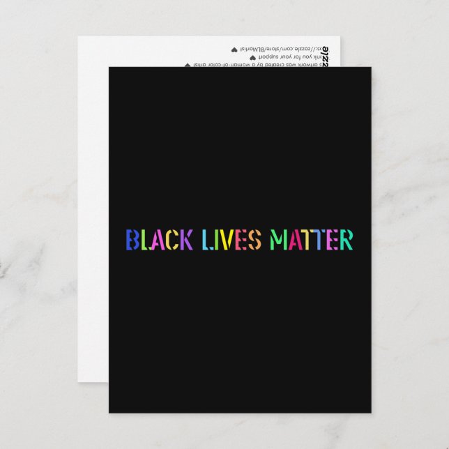 Black Lives Matter Colorful Stencil 02 Postkarte (Vorne/Hinten)