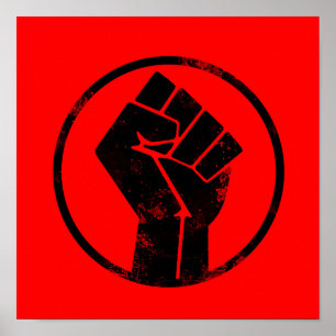 Black Lives Matter FIST (roter Hintergrund) #BLM Poster