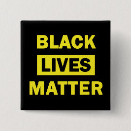 Black Lives Matter in Yellow Block Letters Button