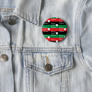 Black Lives Matter Pan-African Flag White Heart Button