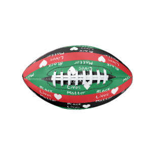 Black Lives Matter Pan-African Flag White Heart Football