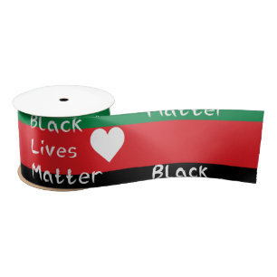Black Lives Matter Panafrikanische Flagge Weißes H Satinband