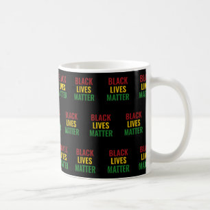 BLACK LIVES MATTER Red Yellow Green BHM BLM Kaffeetasse