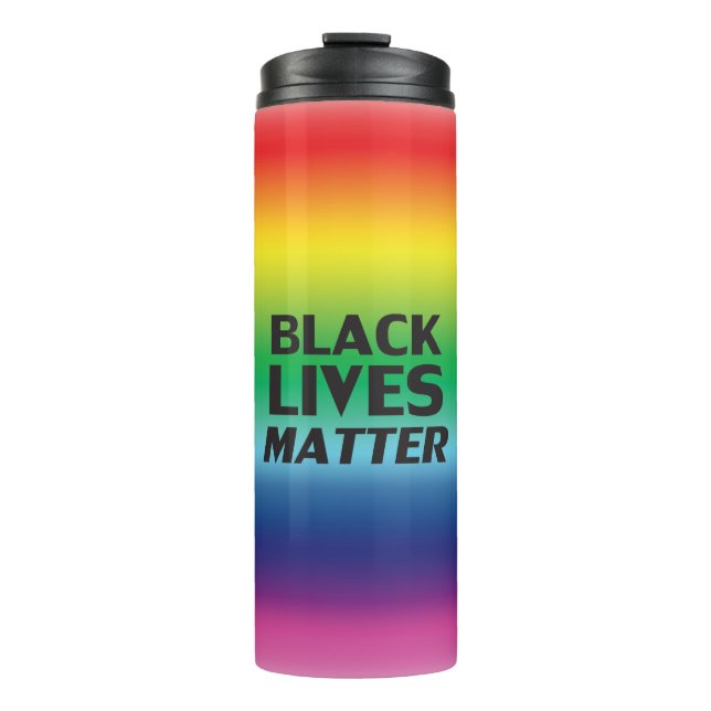 Black Lives Matter Regenbogen Farbverlauf Stolz Fa Thermosbecher (Vorderseite)