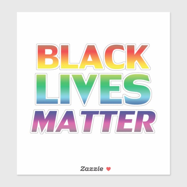 Black Lives Matter Regenbogentypografie Little Sto Aufkleber (Blatt)