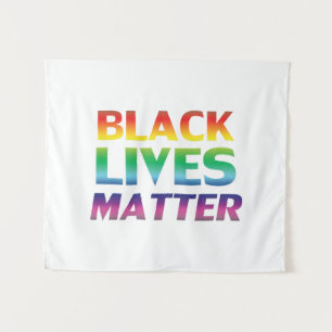 Black Lives Matter Regenbogentypografie Little Sto Wandteppich
