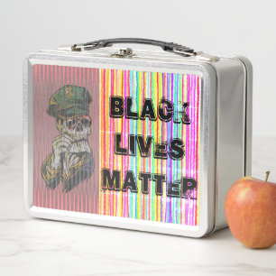 Black Lives Matter Skelett-Polizist Metall Brotdose