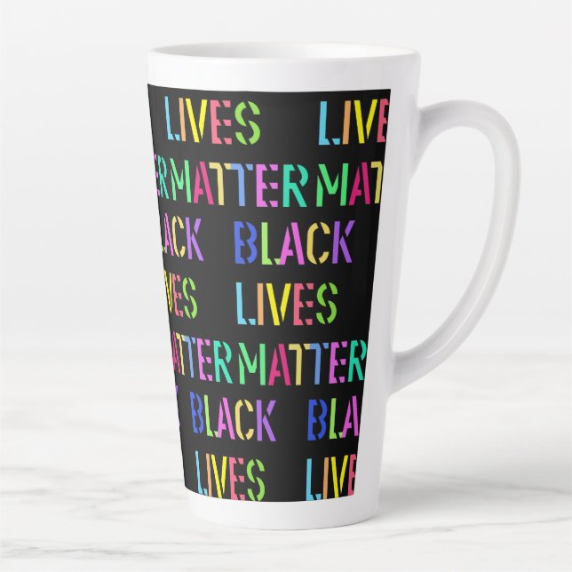 Black Lives Matter Stencil 01 Editable Milchtasse (Rechts)