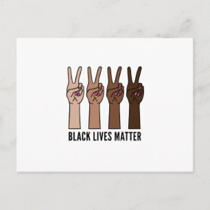 Black lives matter, weibliche Hands with a peace s Postkarte