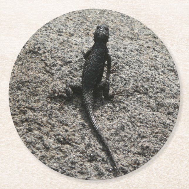 Black Lizard Runder Pappuntersetzer (Vorderseite)