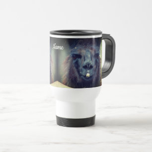 Black Llama Animal Personalisiert Reisebecher