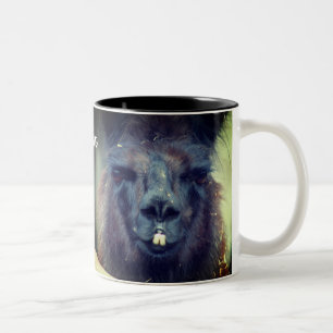 Black Llama Animal Personalisiert Zweifarbige Tasse