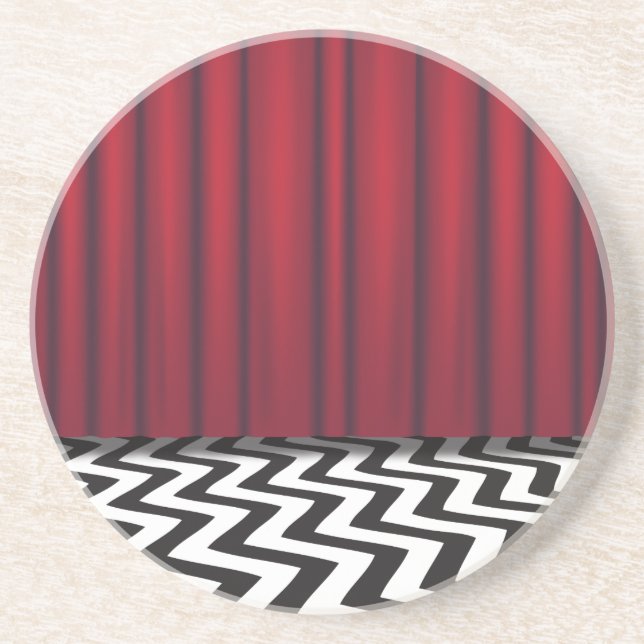 Black Lodge Red Room Sandstein Untersetzer (Vorne)