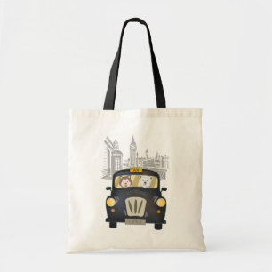 Black London Taxi Cab mit Hunden Tragetasche