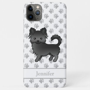 Black Long Coat Chihuahua Cartoon Dog & Name Case-Mate iPhone Hülle