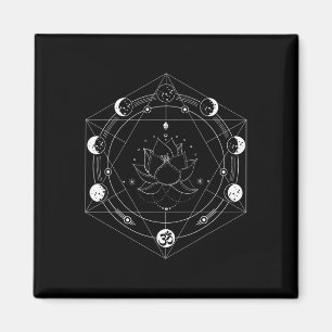 Black Lotus Mondblumen-Phasen Yoga Magnet