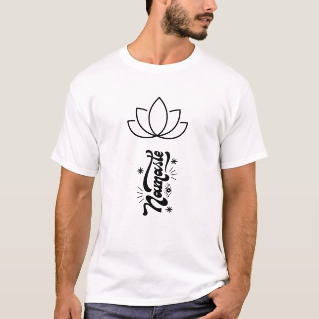 Black Lotus Yoga Minimalist Art T-Shirt (Vorderseite)