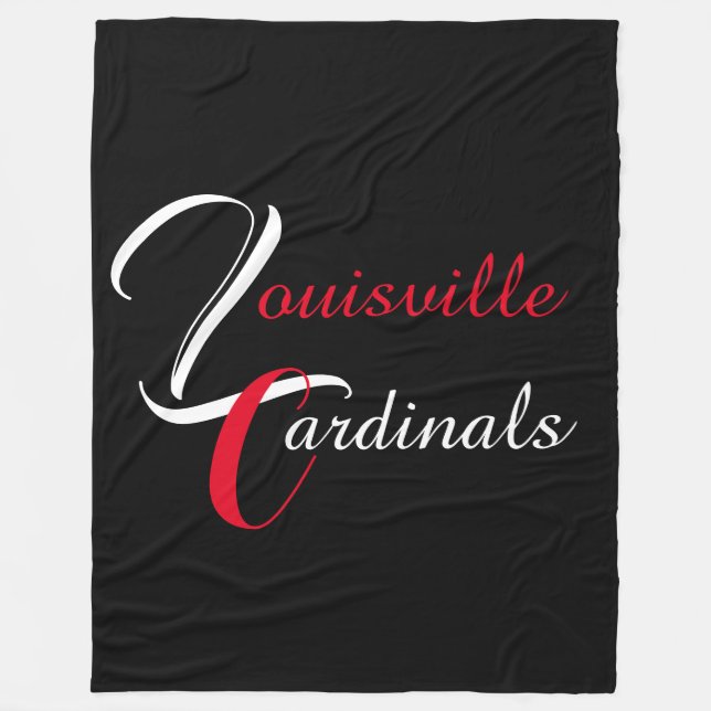 Black Louisville Kardinal Fleece Blanket (Vorderseite)