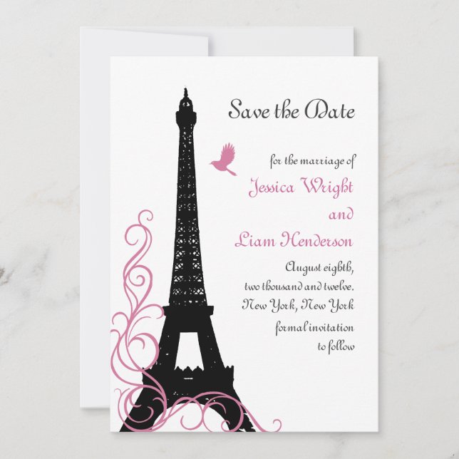 Black Love Birds Save the Date (Vorderseite)