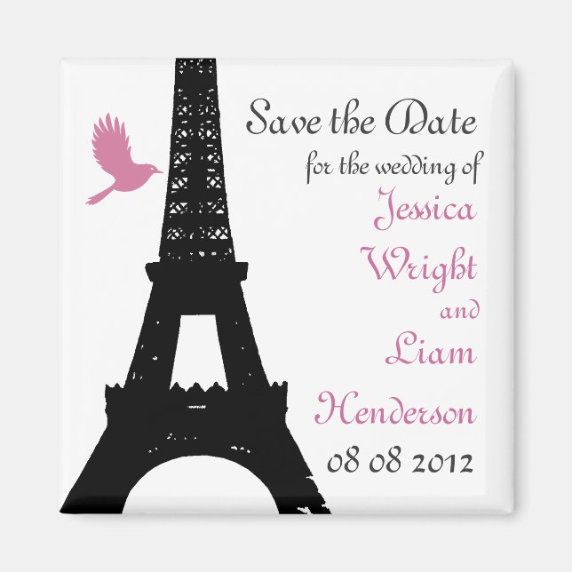 Black Love Birds Save the Date Magnet (Vorne)