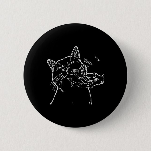 Black Lover Skeleton Hand Boop Funny Halloween 202 Button (Vorderseite)